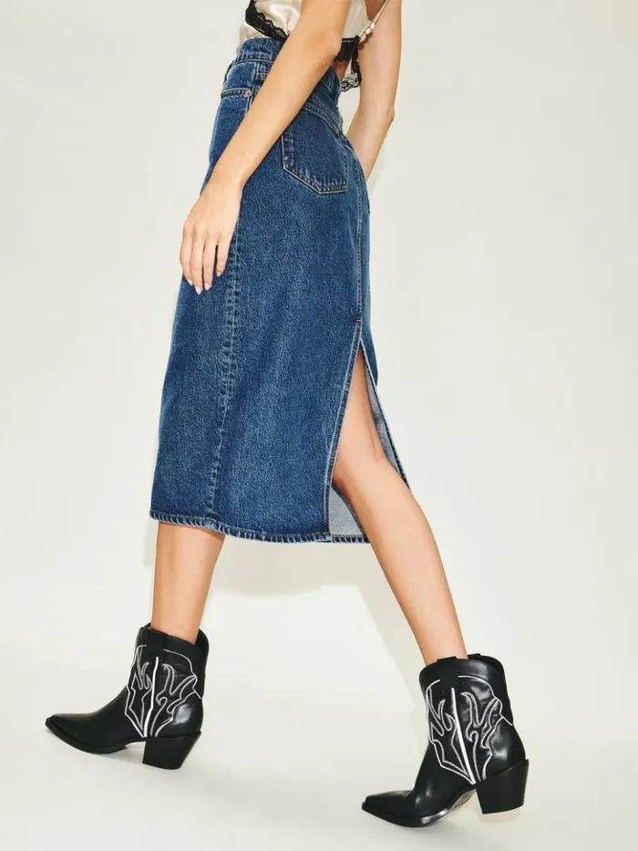 Shoes The Reformation Otto Mini Western Boot Black Ivory