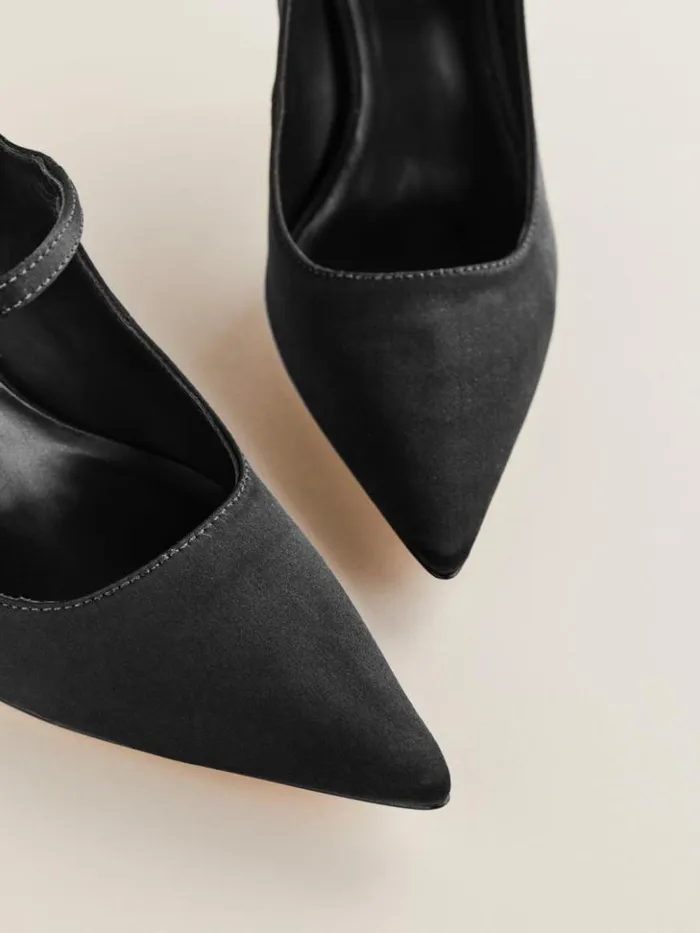Shoes The Reformation Polly Mary Jane Pump Black Satin