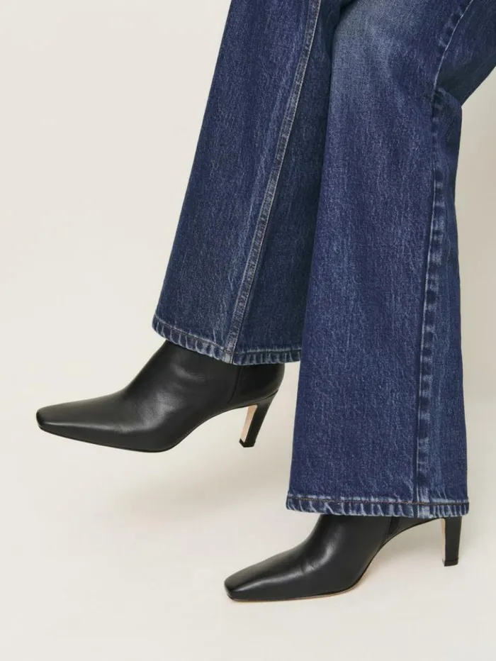 Shoes The Reformation Rae Ankle Boot Black Leather