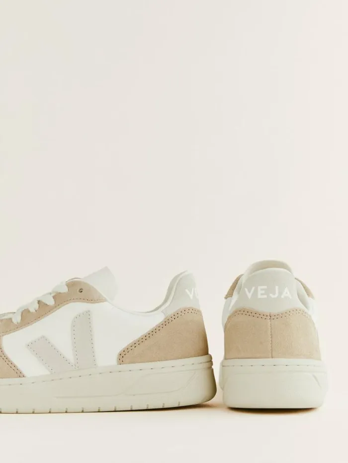 Shoes The Reformation Veja V10 Leather Sneaker Extra White Natural Sahara
