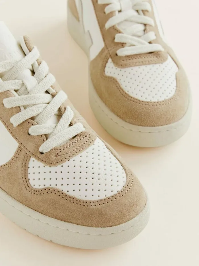 Shoes The Reformation Veja V10 Leather Sneaker Extra White Natural Sahara