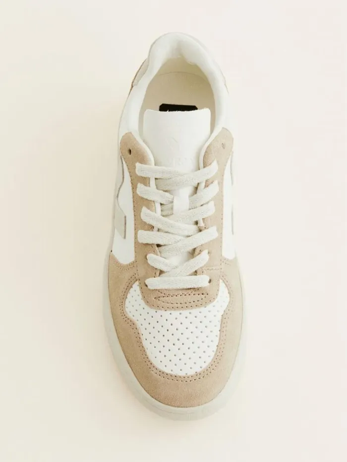 Shoes The Reformation Veja V10 Leather Sneaker Extra White Natural Sahara