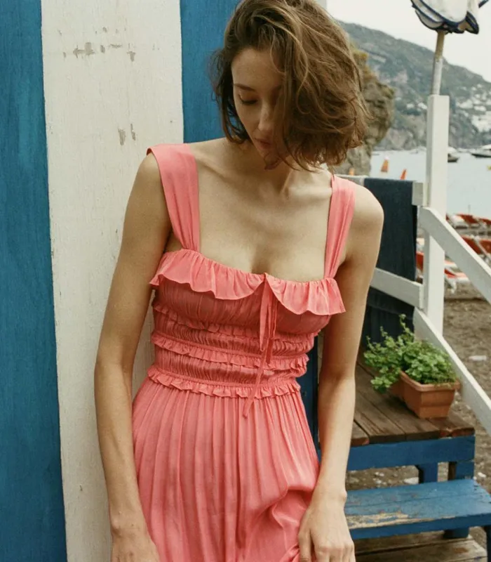 Shop CAROLYNN DRESS Coral Rose DEN Dresses