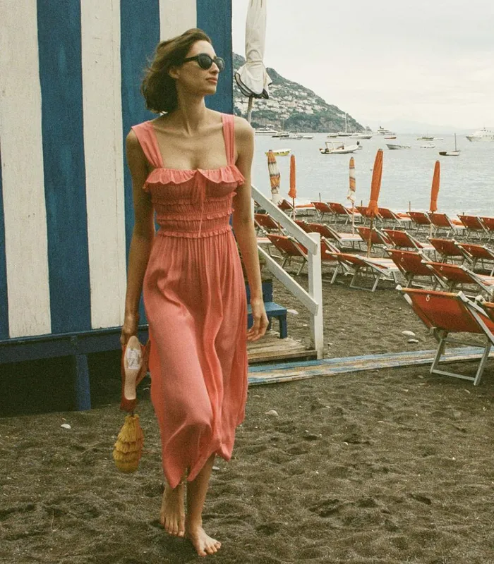 Shop CAROLYNN DRESS Coral Rose DEN Dresses