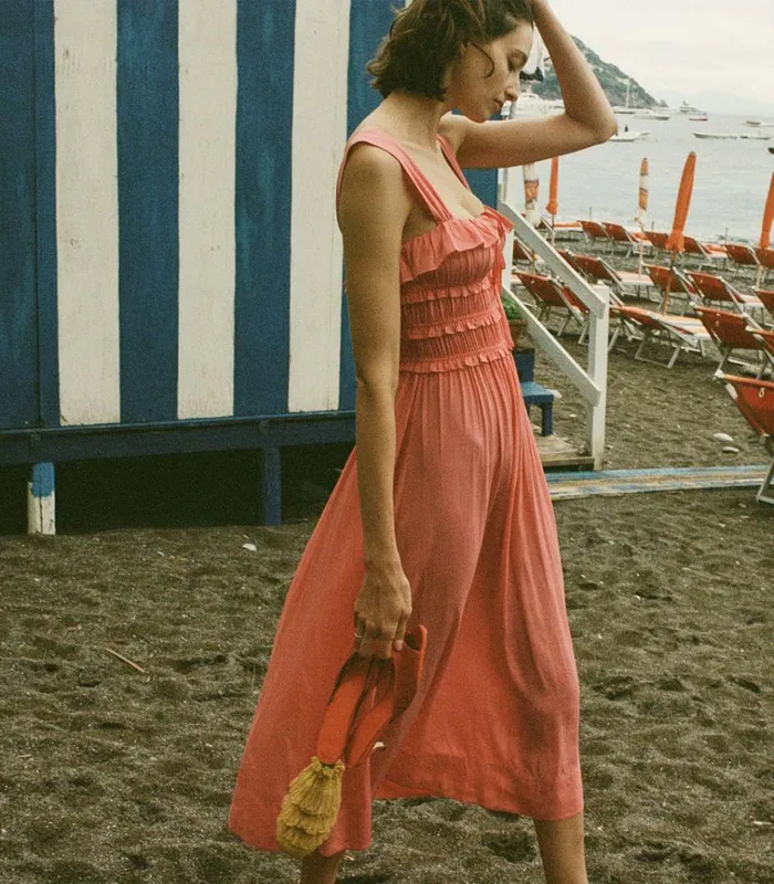 Shop CAROLYNN DRESS Coral Rose DEN Dresses