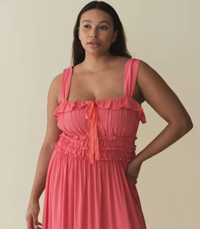 Shop CAROLYNN DRESS Coral Rose DEN Dresses