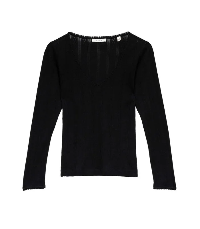 Shop CILLA TEE Black Quelle Jolie Pointelle DEN Tees
