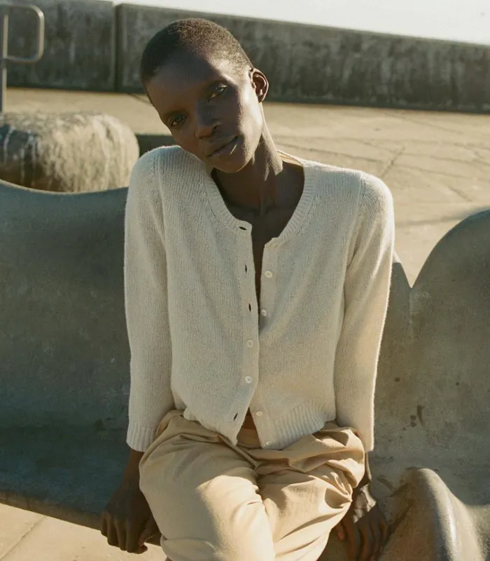 Shop DANAE CARDIGAN Dogwood DEN Knitwear