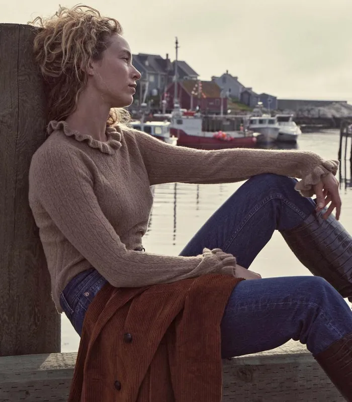 Shop ELIANA SWEATER Cork DEN Knitwear