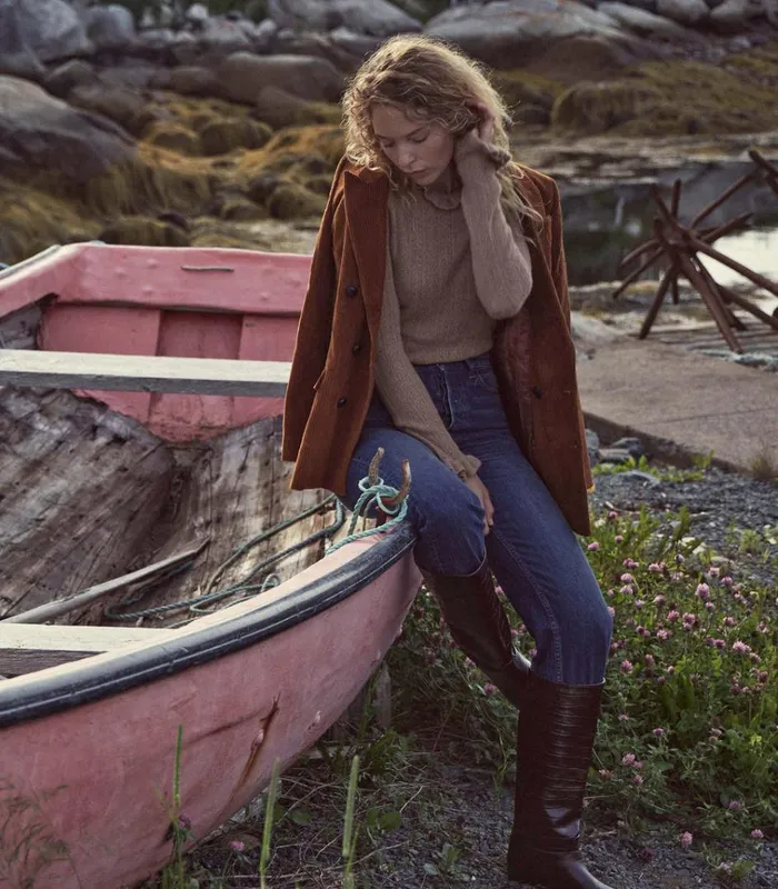 Shop ELIANA SWEATER Cork DEN Knitwear