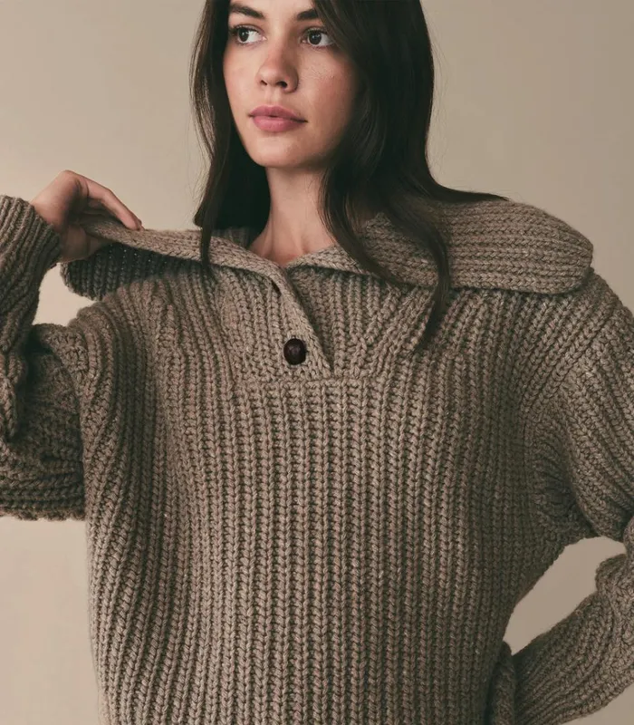 Shop ELY HENLEY Tawny Birch DEN Knitwear