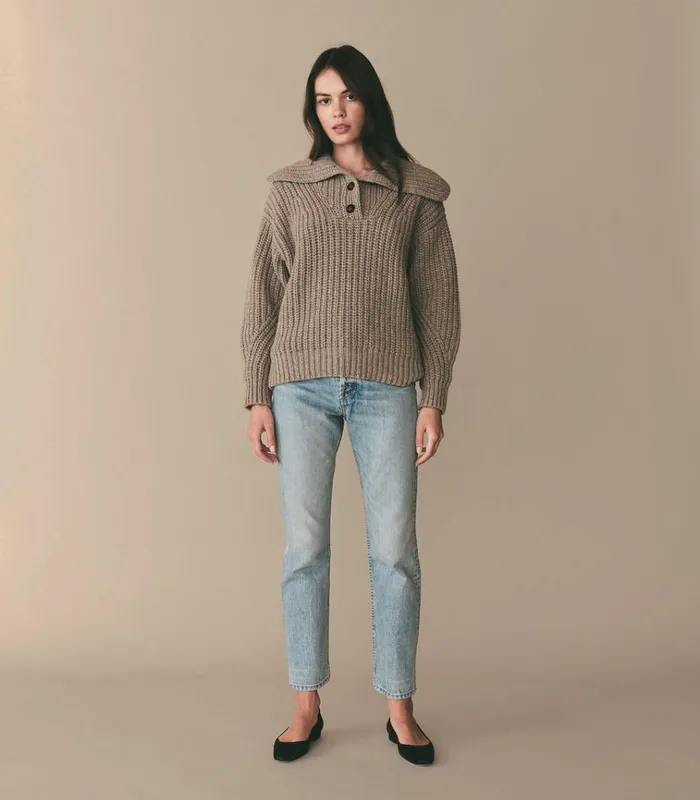 Shop ELY HENLEY Tawny Birch DEN Knitwear