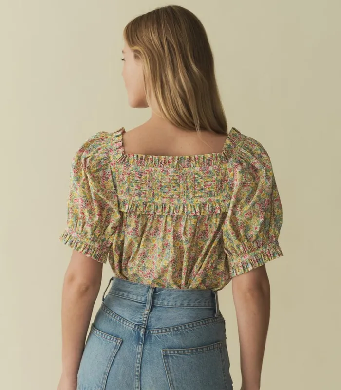 Shop FARLEY TOP Chrysanthemum Sky Floral DEN Tops