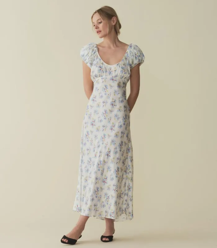 Shop FLORENCIA DRESS Bleu Frolicking Floral DEN Dresses