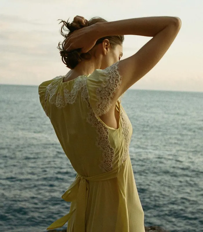 Shop GRACE DRESS Yellow Rose DEN Dresses