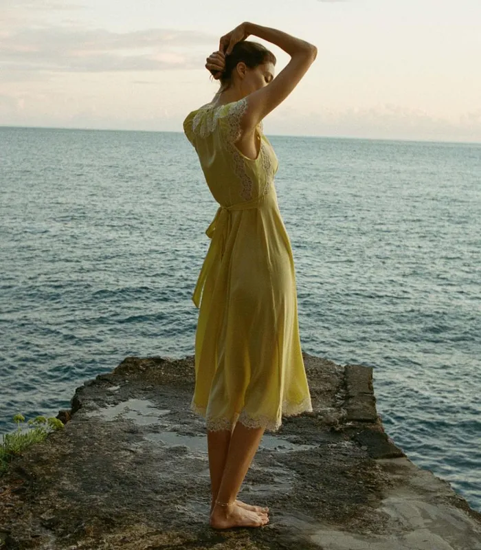 Shop GRACE DRESS Yellow Rose DEN Dresses