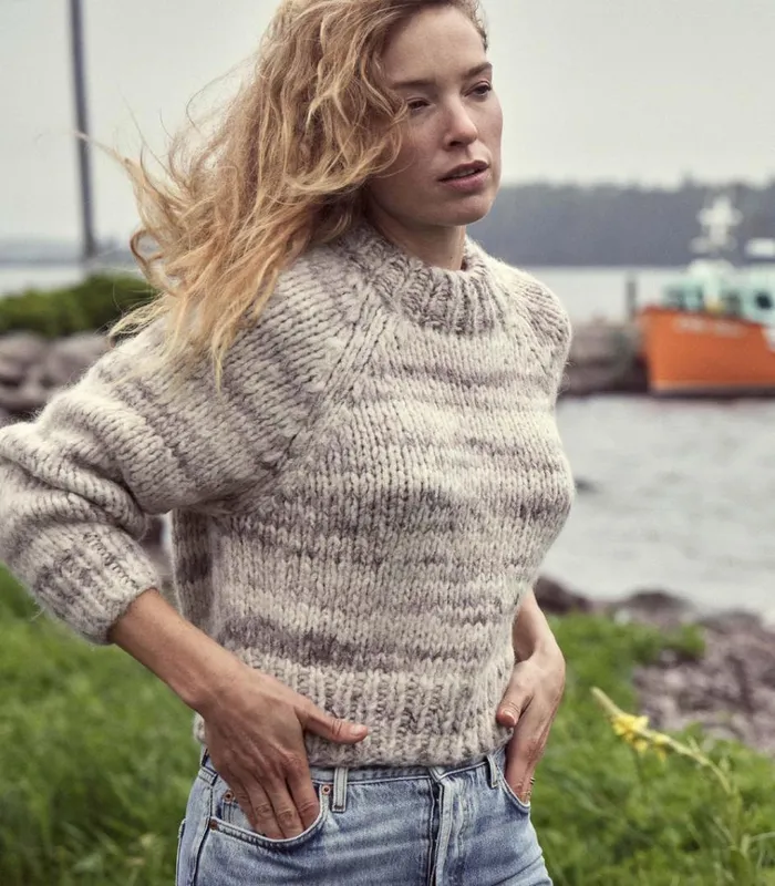 Shop HAMPSHIRE SWEATER Birch Bark Space Dye DEN Knitwear