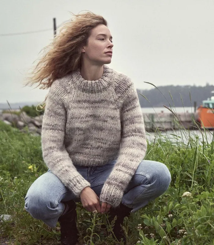 Shop HAMPSHIRE SWEATER Birch Bark Space Dye DEN Knitwear
