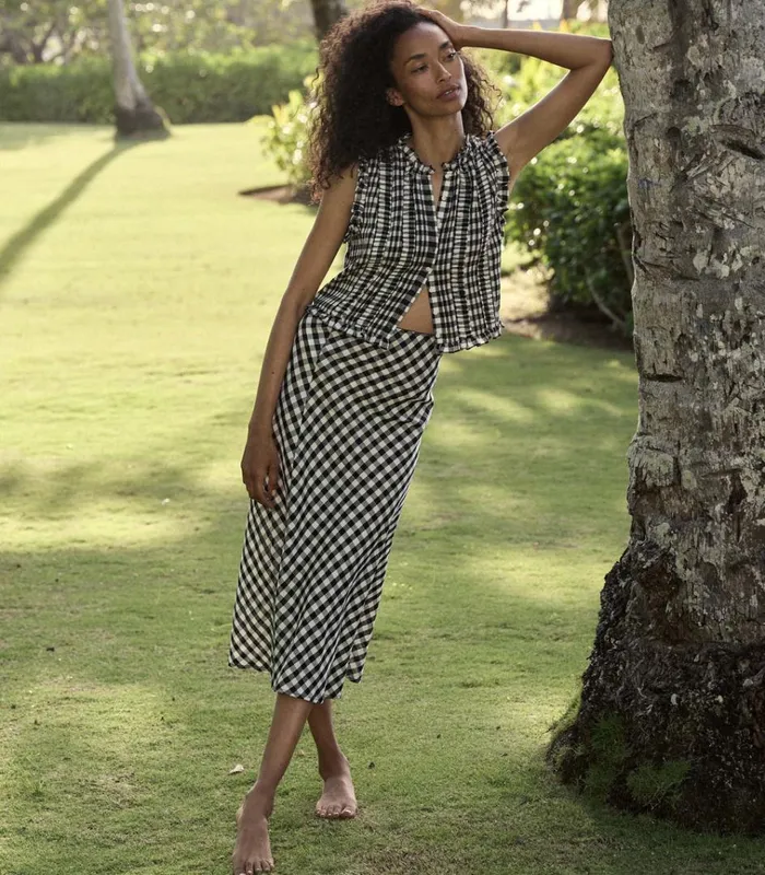 Shop HARIETTA TOP Marilyn Gingham DEN Tops