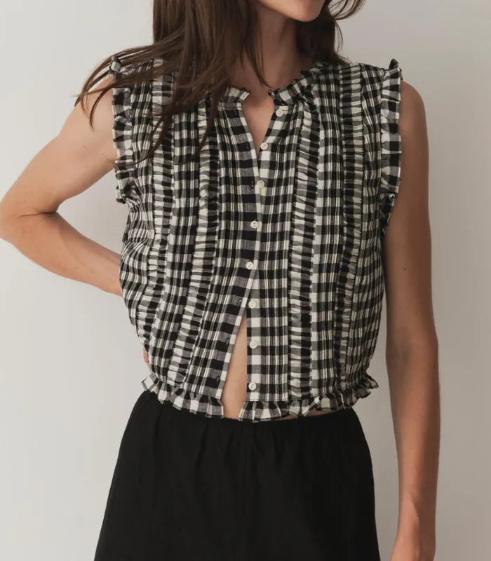 Shop HARIETTA TOP Marilyn Gingham DEN Tops
