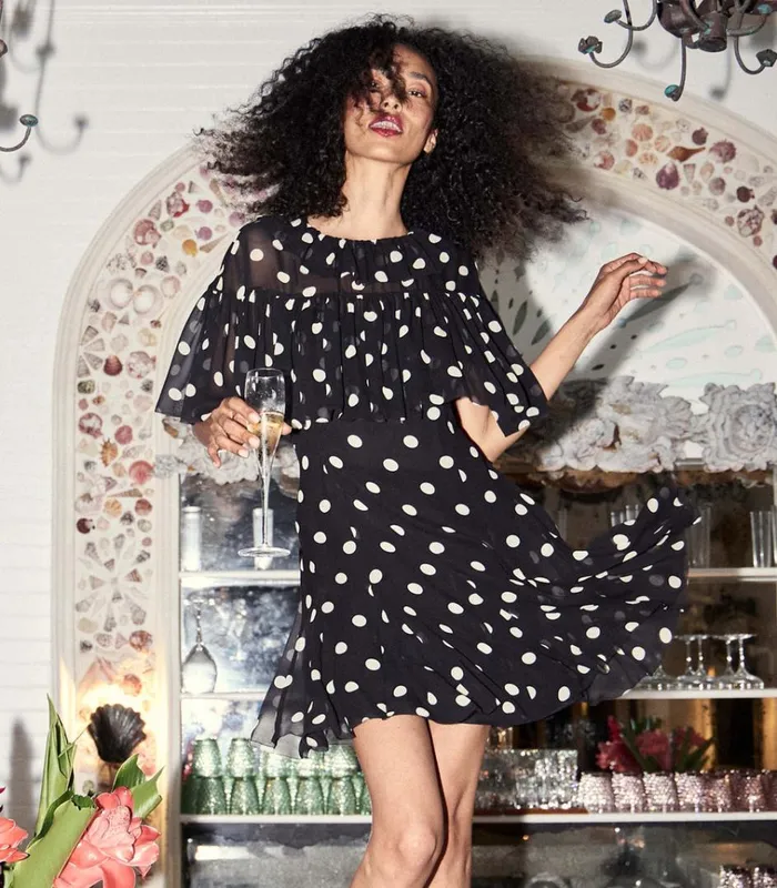 Shop KAYLIN DRESS Noir Solstice Sky Dot DEN Dresses