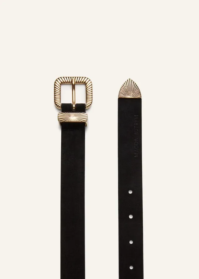 Shop Magda Butrym Accessories Gold Aurora Belt In Black