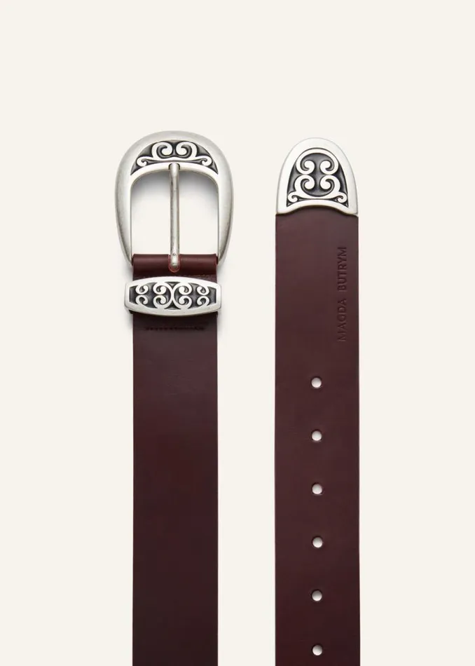 Shop Magda Butrym Accessories Volute Belt In Burgundy