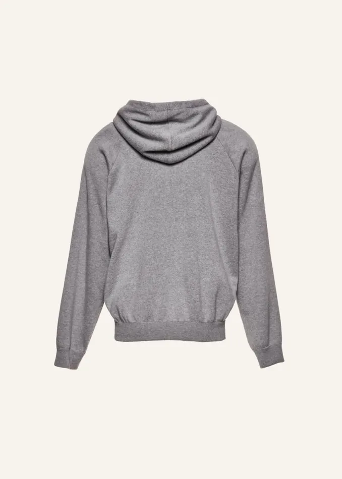Shop Magda Butrym Basics Hooded Knit Sweater In Grey Shop Magda Butrym Basics Hooded Knit Sweater In Grey