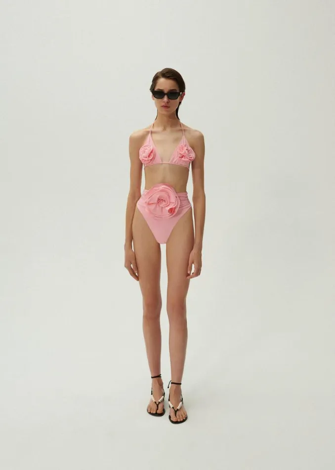 Shop Magda Butrym Beachwear Classic High Waist Swim Bottom In Pink Shop Magda Butrym Beachwear Classic High Waist Swim Bottom In Pink
