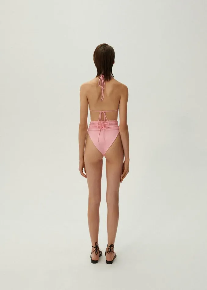 Shop Magda Butrym Beachwear Classic High Waist Swim Bottom In Pink Shop Magda Butrym Beachwear Classic High Waist Swim Bottom In Pink