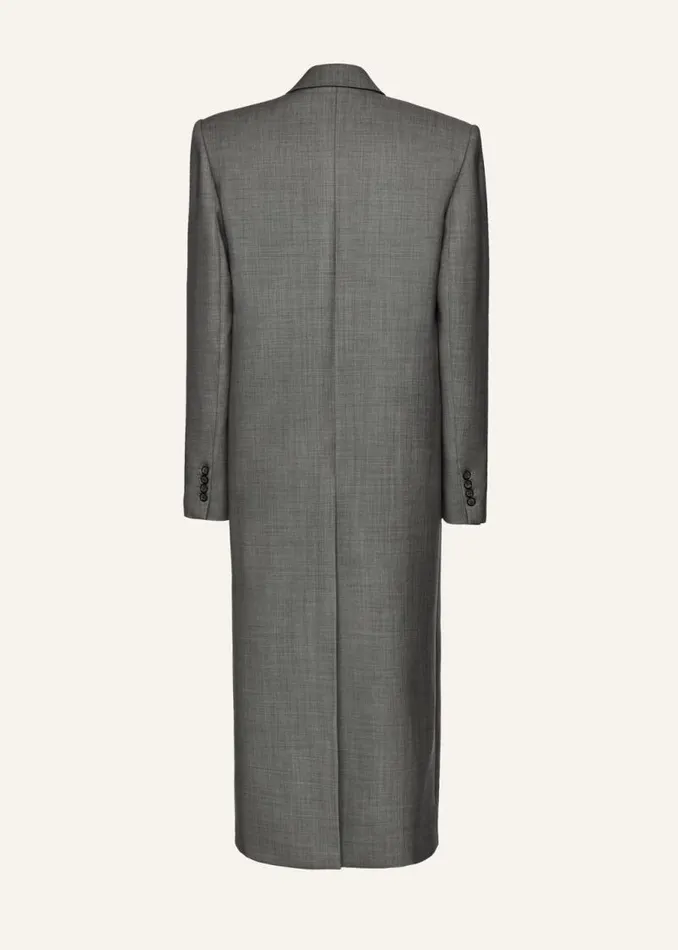 Shop Magda Butrym Coats And Jackets Long Classic Wool Coat In Grey Shop Magda Butrym Coats And Jackets Long Classic Wool Coat In Grey