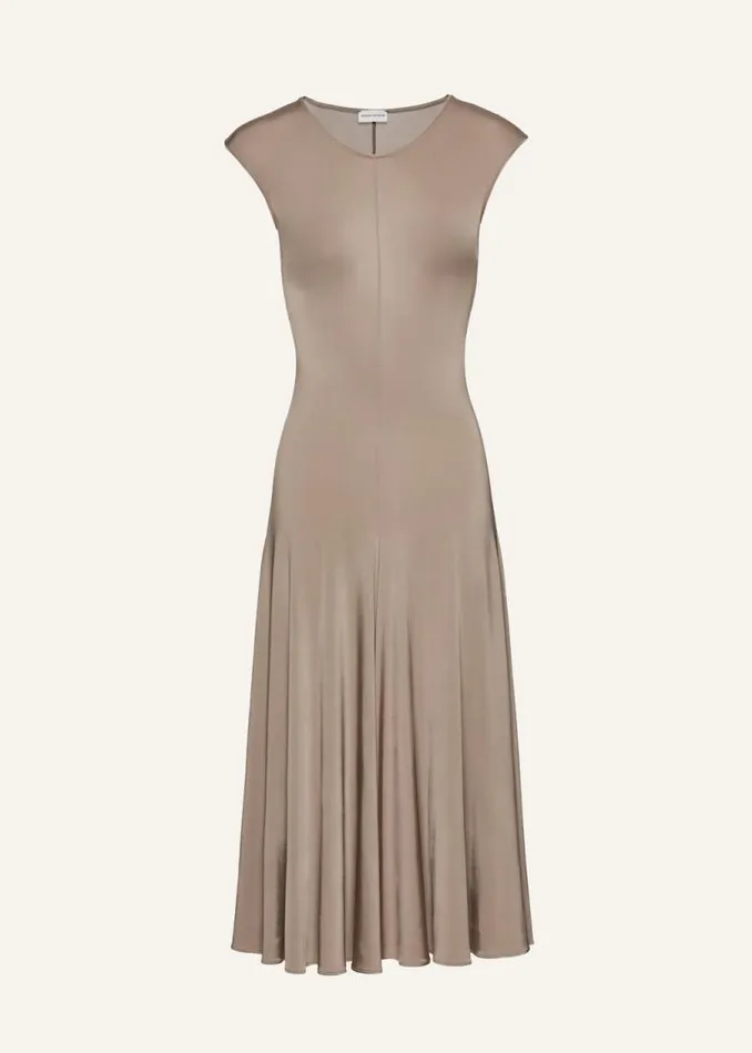 Shop Magda Butrym Dresses Drop Waist Jersey Dress In Beige