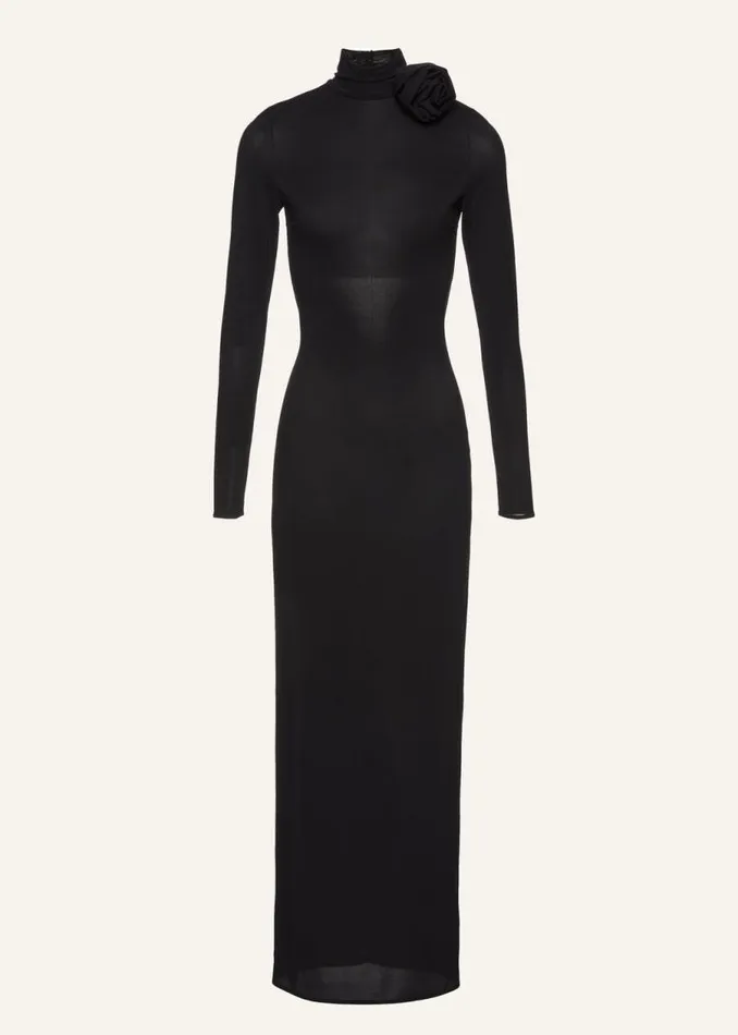 Shop Magda Butrym Dresses Sheer High Neck Maxi Dress In Black