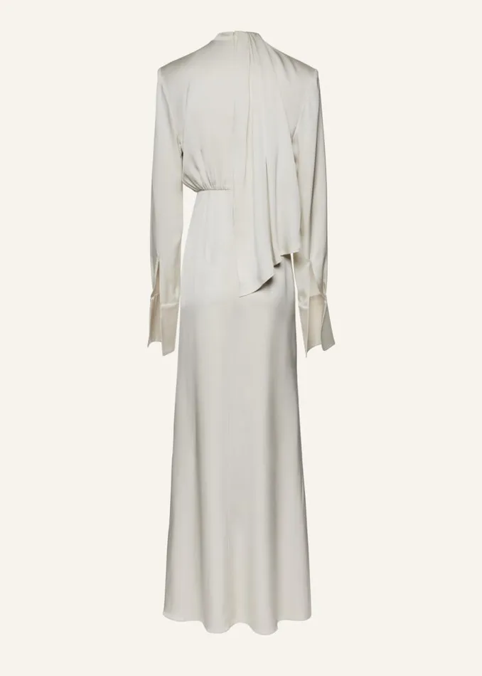 Shop Magda Butrym Dresses Silk Round Neck Gown In Champagne Shop Magda Butrym Dresses Silk Round Neck Gown In Champagne