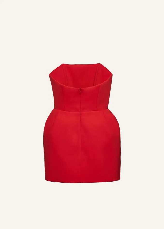 Shop Magda Butrym Dresses Strapless Babydoll Mini Dress In Red Shop Magda Butrym Dresses Strapless Babydoll Mini Dress In Red