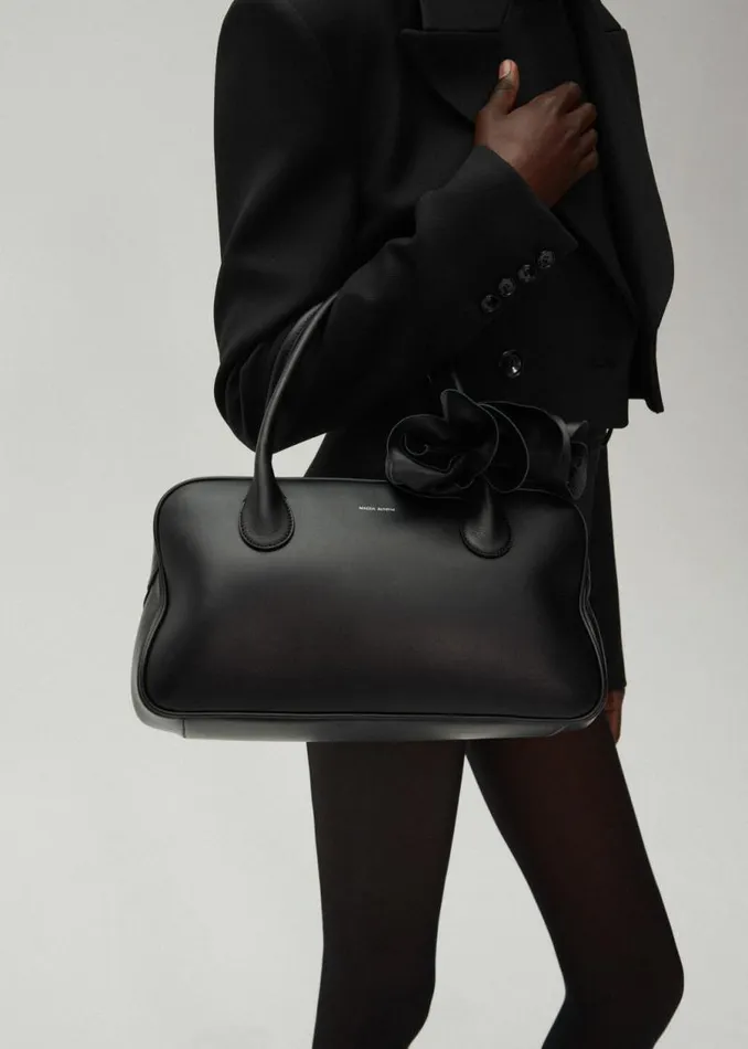 Shop Magda Butrym Handbags Brigitte Bag In Black Leather And Silver Shop Magda Butrym Handbags Brigitte Bag In Black Leather And Silver