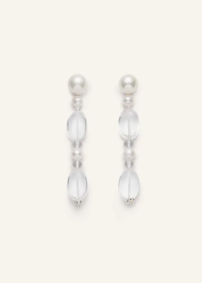 Shop Magda Butrym Jewelry Pearl And Quartzdrop Earrings
