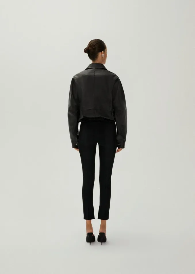 Shop Magda Butrym Leather And Shearling Vintage Bomber Jacket In Black Leather Shop Magda Butrym Leather And Shearling Vintage Bomber Jacket In Black Leather