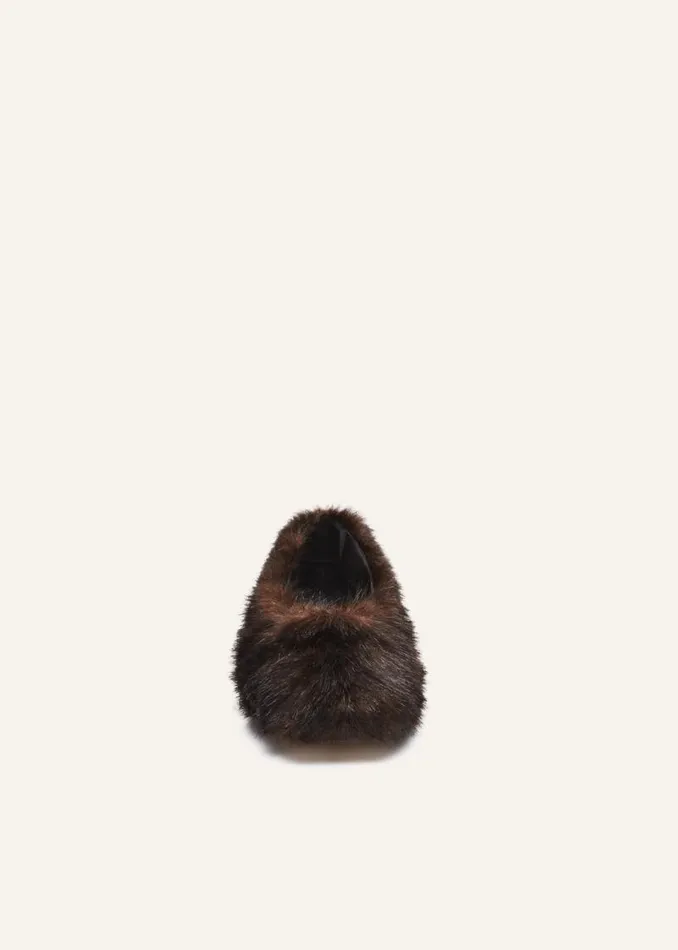Shop Magda Butrym Shoes Faux Fur Ballet Flats In Brown Shop Magda Butrym Shoes Faux Fur Ballet Flats In Brown
