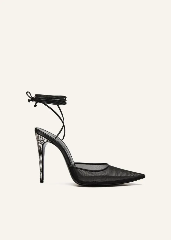 Shop Magda Butrym Shoes Pointedtoe Mule Wrap Pumps In Swarovski