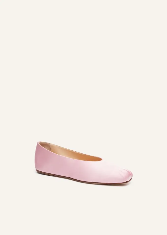 Shop Magda Butrym Shoes Satin Ballet Flats In Pink Shop Magda Butrym Shoes Satin Ballet Flats In Pink