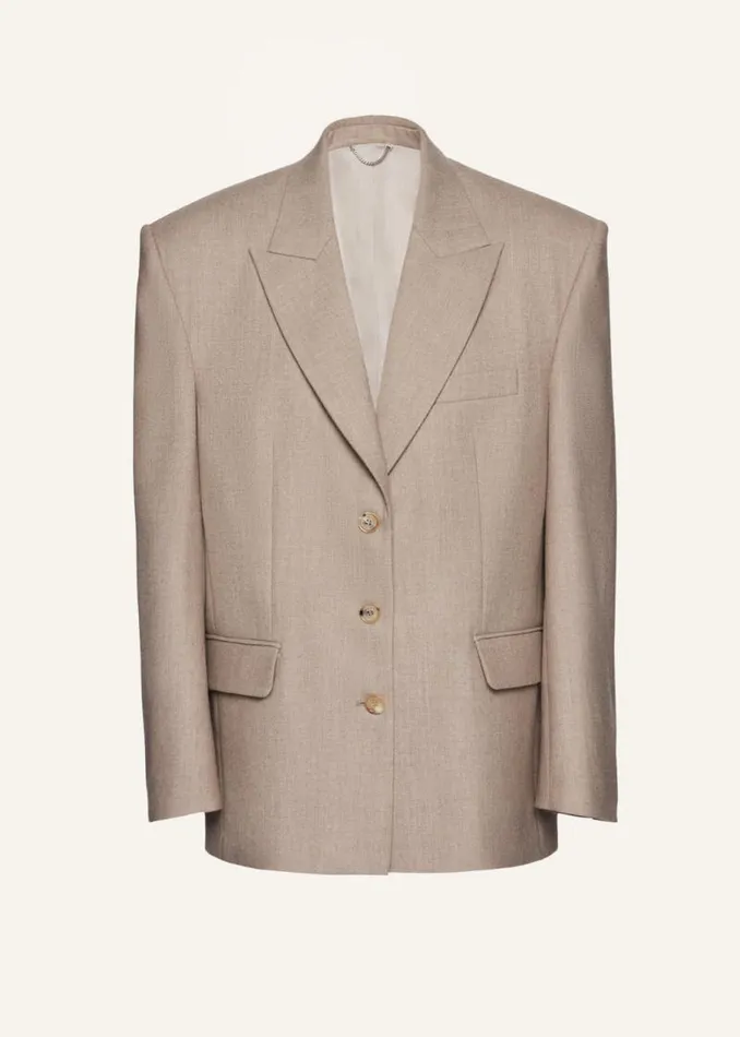 Shop Magda Butrym Tailoring And Suits Cashmere Classic Oversized Blazer In Taupe