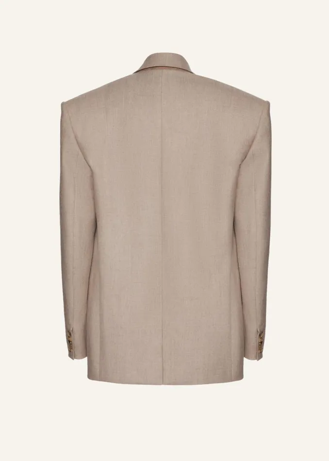 Shop Magda Butrym Tailoring And Suits Cashmere Classic Oversized Blazer In Taupe Shop Magda Butrym Tailoring And Suits Cashmere Classic Oversized Blazer In Taupe