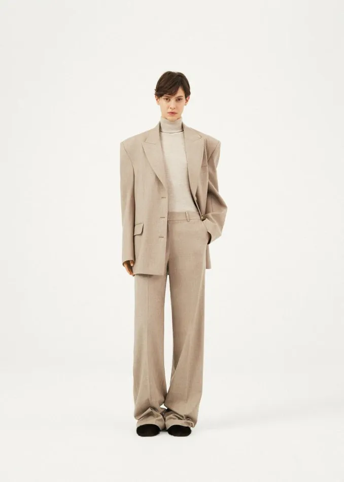Shop Magda Butrym Tailoring And Suits Cashmere Classic Oversized Blazer In Taupe Shop Magda Butrym Tailoring And Suits Cashmere Classic Oversized Blazer In Taupe
