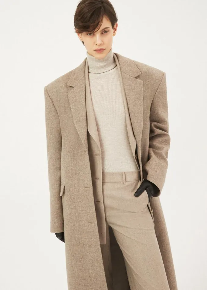 Shop Magda Butrym Tailoring And Suits Cashmere Classic Oversized Blazer In Taupe Shop Magda Butrym Tailoring And Suits Cashmere Classic Oversized Blazer In Taupe