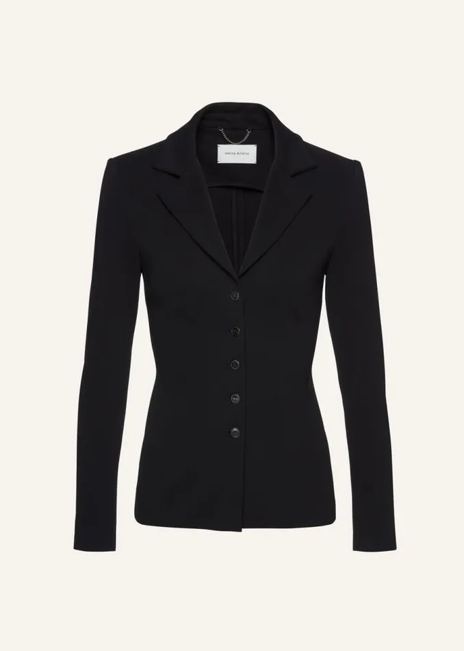 Shop Magda Butrym Tailoring And Suits Longline Jersey Buttoned Blazer In Black