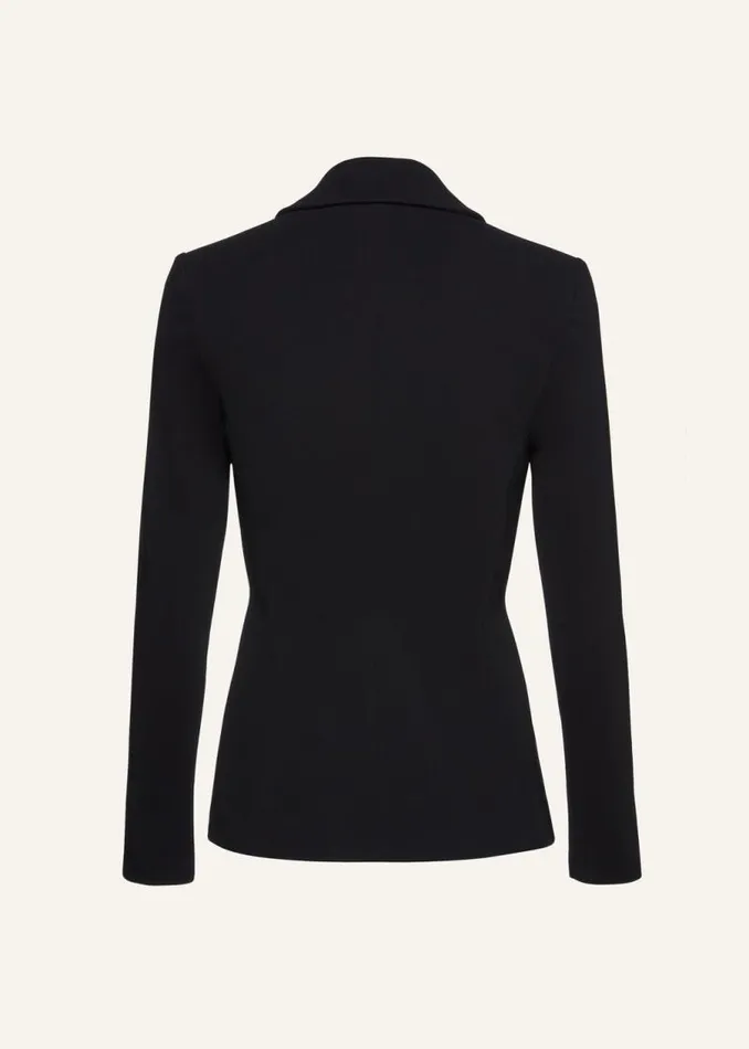 Shop Magda Butrym Tailoring And Suits Longline Jersey Buttoned Blazer In Black Shop Magda Butrym Tailoring And Suits Longline Jersey Buttoned Blazer In Black