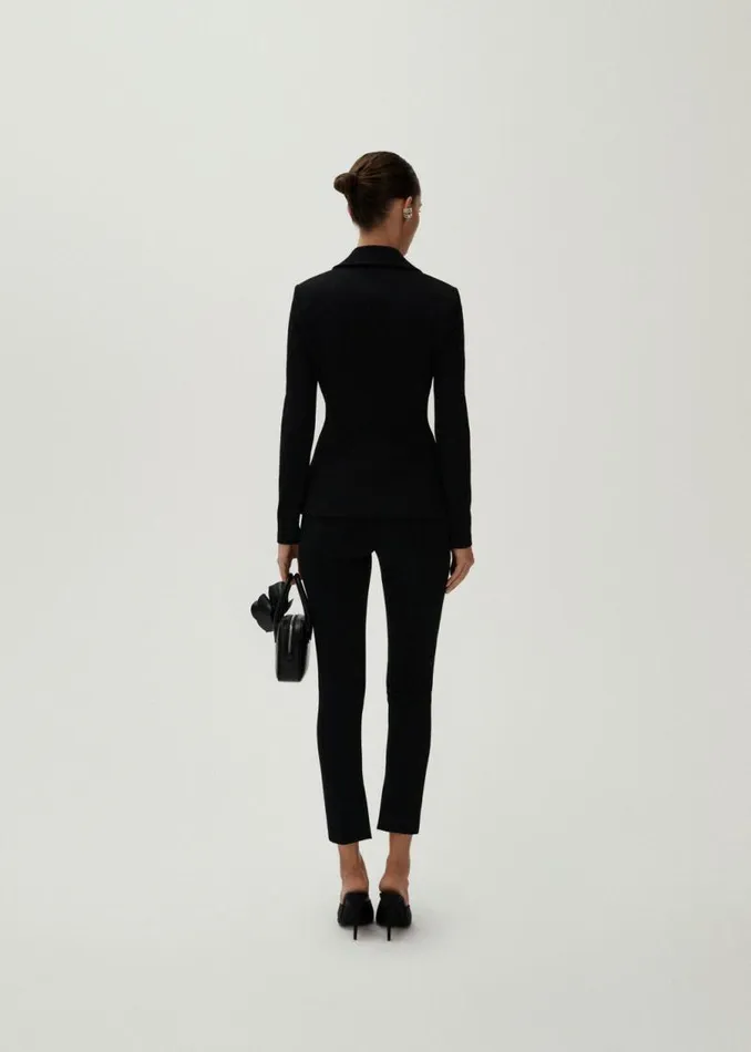Shop Magda Butrym Tailoring And Suits Longline Jersey Buttoned Blazer In Black Shop Magda Butrym Tailoring And Suits Longline Jersey Buttoned Blazer In Black