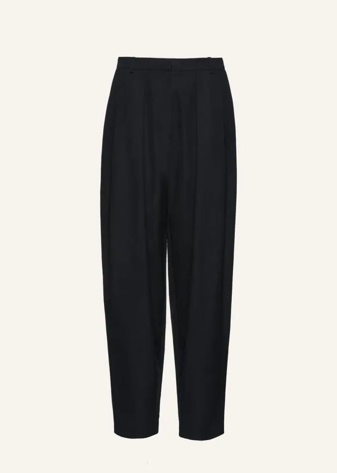 Shop Magda Butrym Tailoring And Suits Tapered Cotton Trousers In Black