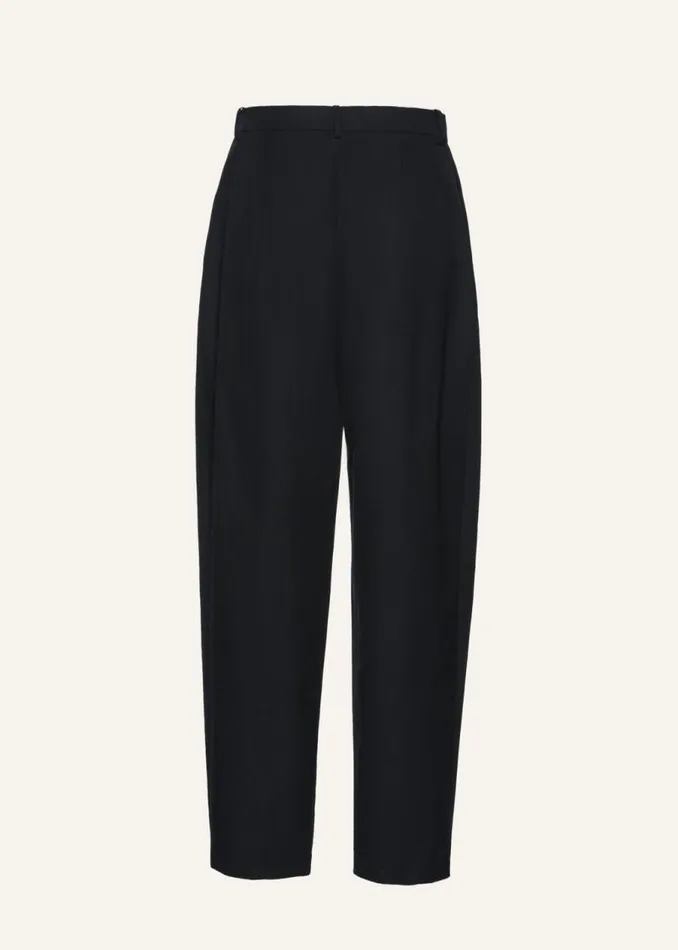 Shop Magda Butrym Tailoring And Suits Tapered Cotton Trousers In Black Shop Magda Butrym Tailoring And Suits Tapered Cotton Trousers In Black